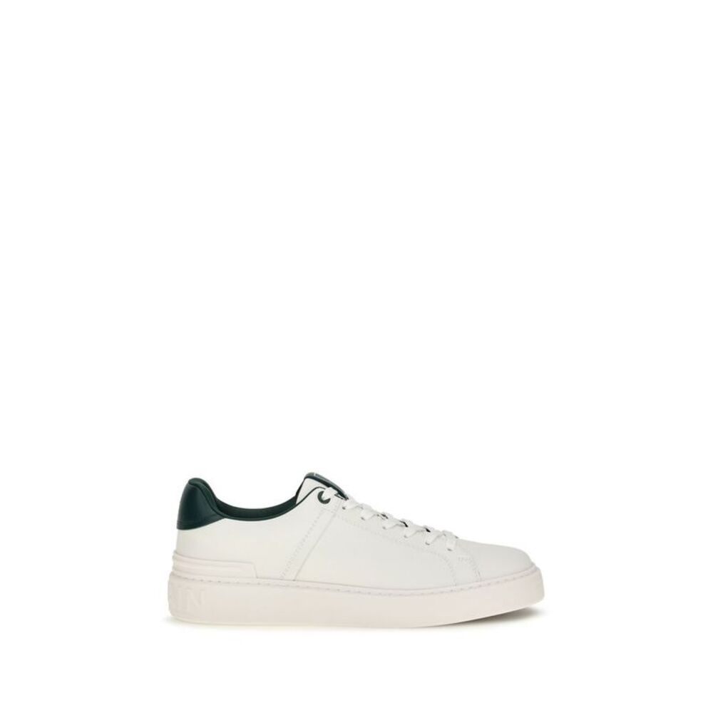 Balmain White Calf Leather Bos Taurus Men's Sneakers
